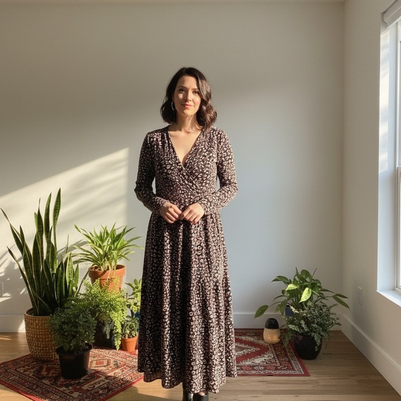 Bendigo impressions Dresses & Skirts - Chic Long Sleeve Animal Print Dress